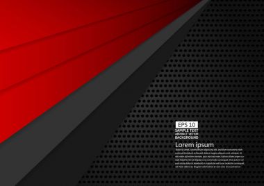Siyah ve kırmızı renk geometrik arka plan kopya alanı vektör çizim modern tasarımıyla