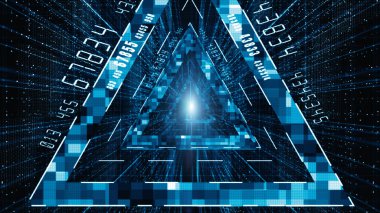 Soyut dijital matris parçacıkları akışı, Dijital veri bağlantısı,