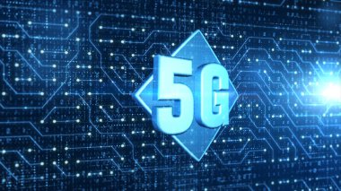 5g hi hız bağlantı fütüristik ve devre kartı soyut di