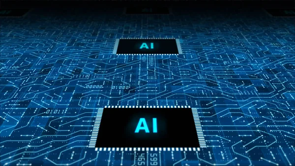 El concepto futuro de la tecnología de inteligencia artificial de IA CPU — Foto de Stock