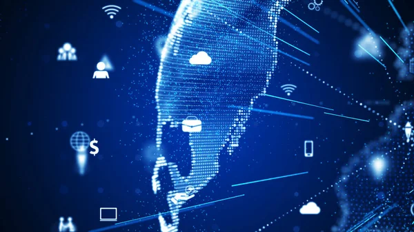 Technology Network Data Connection, Digital Network and Cyber Se