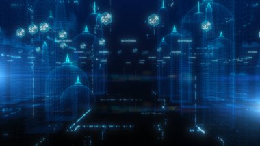 Dijital Şehir, Teknoloji Dijital Veri Bağlantısı Konseptinde 5g