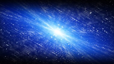 Parçacıklar ve Dijital veri ağı konneli dijital siber uzay