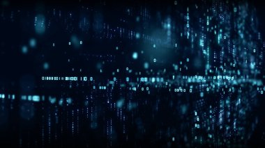 Parçacıklar ve Dijital veri ağı konneli dijital siber uzay