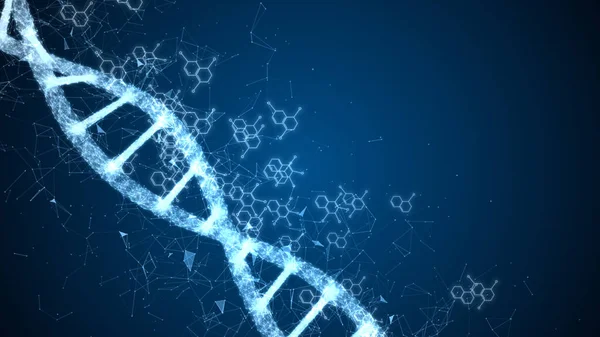 추상적 인 디지털 DNA 구조입니다. 과학 애니메이션. 개념 — 스톡 사진