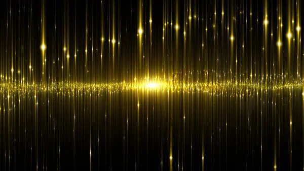 Abstract digital glowing neon light gold color background.
