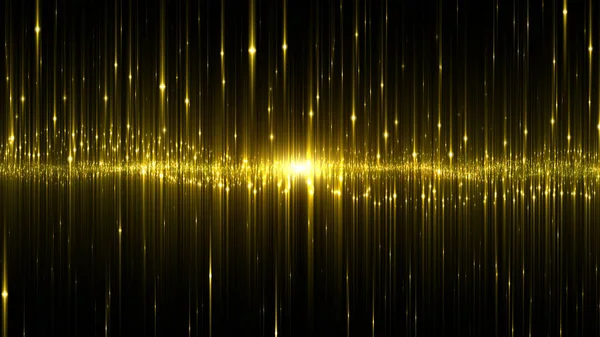 Abstrakt digital glödande neon ljus guld färg bakgrund. — Stockfoto