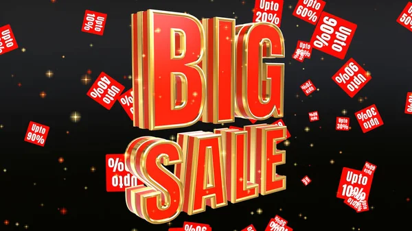 Big Sale design off Discount and special offer on a black backgr