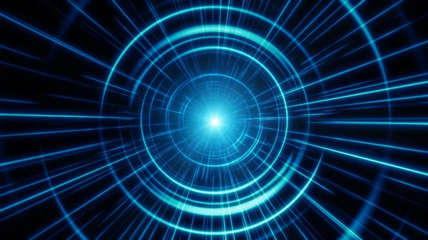 Soyut teknoloji geometrik tünel. Fütürist dijital mavi yardımcı