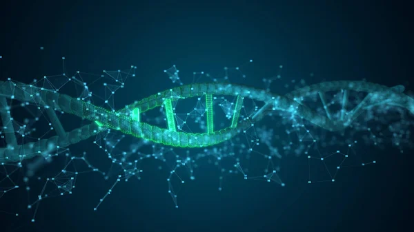 Molécula de varredura de DNA de dígitos abstratos Para biologia, biotecnologia — Fotografia de Stock