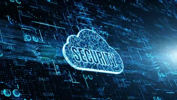 Rete Tecnologica Connessione Dati Secure Data Network Digital Cloud Computing — Video Stock