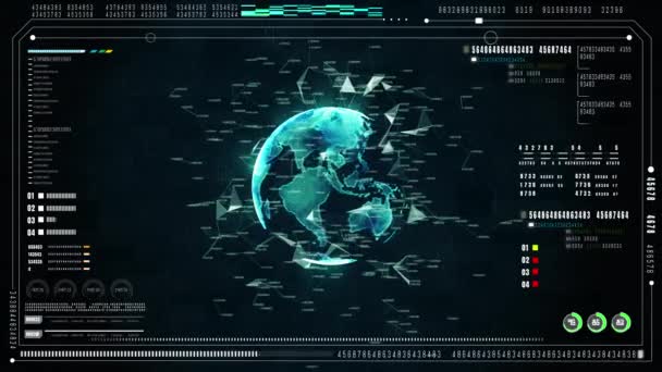 Tech Futuristiska Användargränssnitt Head Skärm Med Digitala Data Och Informationsdisplay — Stockvideo