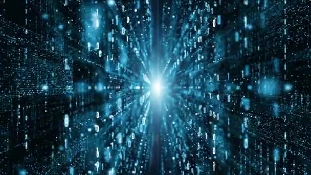 Particules Numériques Cyberespace Concept Connexions Réseau Données Numériques — Video