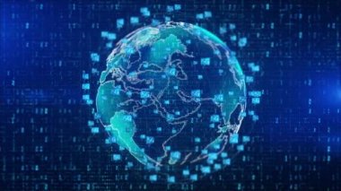 5G hi bağlantı hızları fütüristik soyut dijital teknoloji arka plan kavramı. Nasa tarafından döşenmiş Dünya elementi