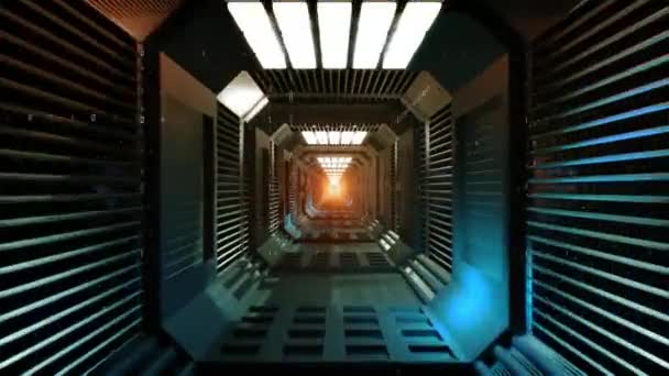 Animation du tunnel hi-tech et des données numériques 