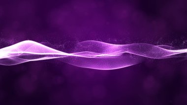 Bokeh soyut arkaplan ile dijital parçacıklar dalga akışı