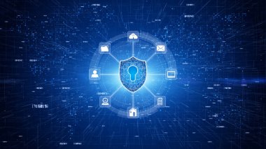 Shield Icon Secure Global Network, Siber güvenlik ve informa