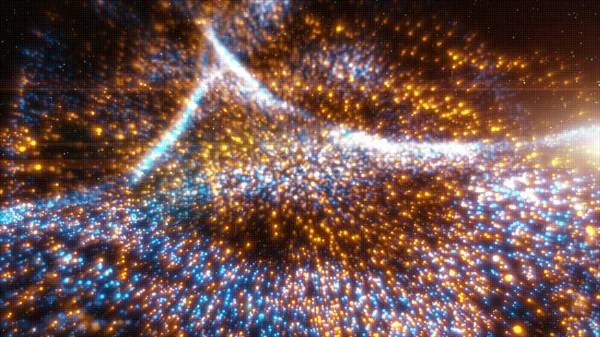 Abstrakte digitale Teilchen Welle Beleuchtung Hintergrund — Stockfoto