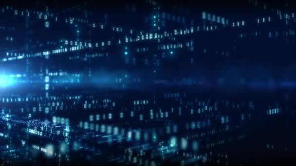Ciberespacio Digital Con Partículas Concepto Conexiones Red Datos Digitales — Vídeo de stock