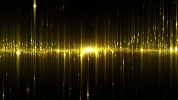 Abstract Digital Glowing Neon Light Gold Color Background — Stock Video