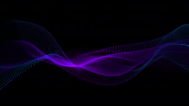 Digital Particles Wave Flow Abstract Motion Technology Background Concept — Stock Video