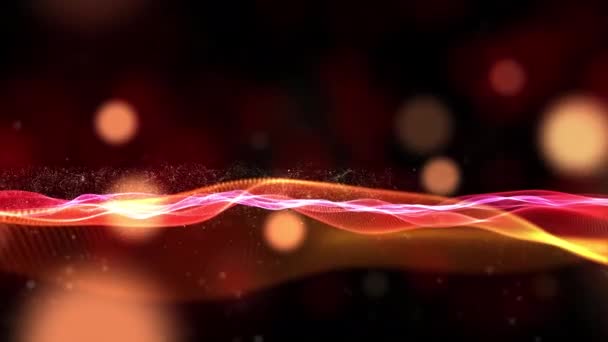 Flusso Particelle Digitali Con Bokeh Concetto Movimento Astratto Fondo — Video Stock