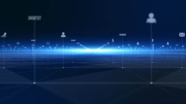 テクノロジーネットワークデジタルデータ接続とネットワークマーケティングの背景概念 — ストック動画