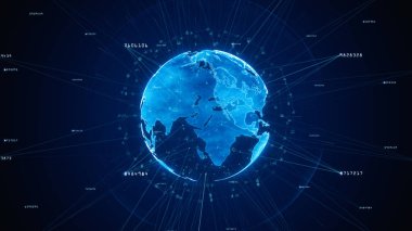 Dijital siber uzay ve dijital veri ağı bağlantıları kavramı. Dijital veriyi yüksek hızlı internet, gelecekteki teknoloji dijital soyut arkaplan kavramını transfer et.