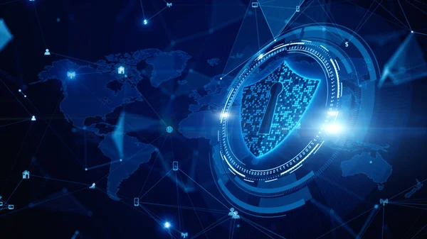 Shield Icon Cyber Security Digital Data Network Protection Fremtidig Teknologi - Stock-foto