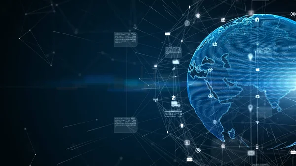 Digitale Datenverbindung Technologienetzwerk Und Cyber Sicherheitskonzept Zukünftiges Hintergrundkonzept Für Den — Stockfoto