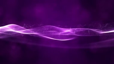 Bokeh soyut hareket arkaplan kavramına sahip dijital parçacıklar dalga akışı