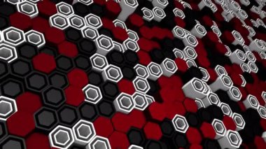 3D Hexagon soyut geometrik rastgele dalgalanma arkaplanı