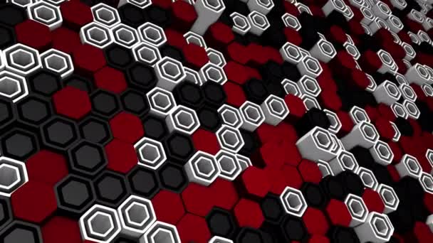 Трёхмерный Шестиугольник Абстрактное Геометрическое Случайное Движение Фона — стоковое видео