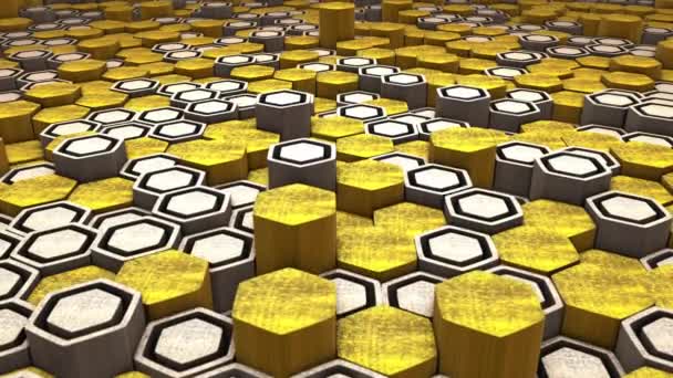 Hexagon Abstracte Geometrische Willekeurige Golvende Beweging Achtergrond — Stockvideo