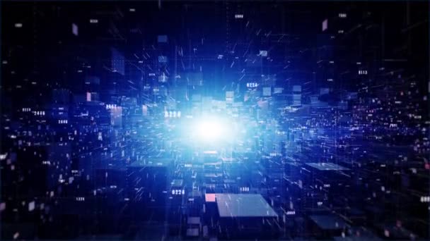 Cyberespace numérique fond géométrique avec particules et connexions réseau de données numériques .