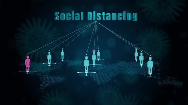 Social Distansering Hålla Avstånd Det Offentliga Samhället Människor För Att — Stockvideo