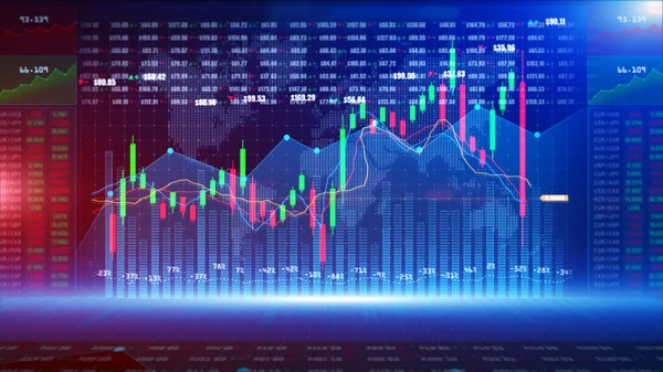 Grafico Digitale Borsa Forex Trading Grafico Candeliere Adatto Gli Investimenti — Foto Stock