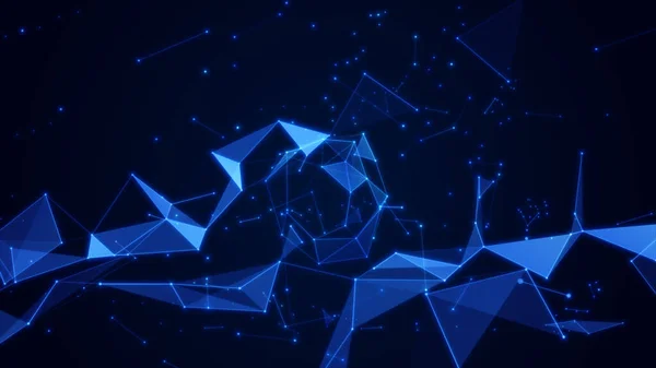 Polygon Abstrakten Hintergrund Mit Punkten Und Linien Verbinden Technology Network — Stockfoto