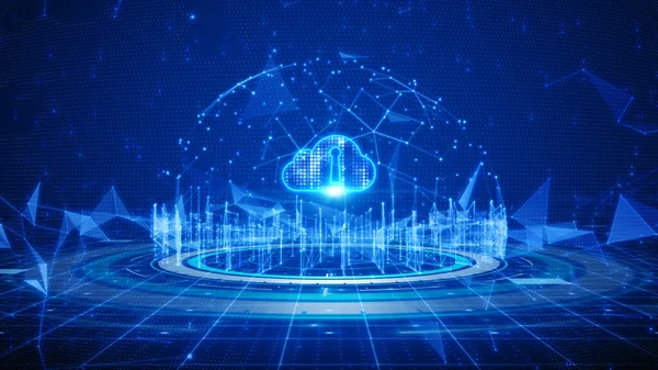 Dijital veri ağı bağlantısı bulut hesaplaması ve küresel iletişim. 5G yüksek hızlı bağlantı veri analizi. Teknoloji veri ikili kod ağı mavi bir arkaplan üzerinde bağlantı iletiyor.