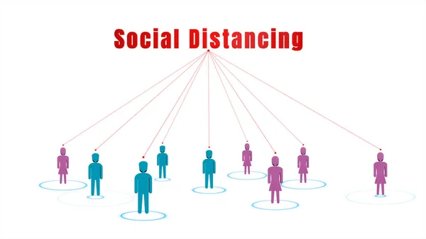 Social distancing concept, keep distance in public society people to control the spread of the coronavirus (COVID-19) and safety of pandemic infections in every country around the world.