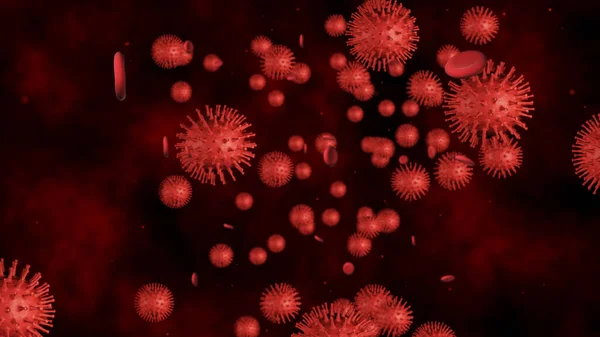 Render Coronavirus Covid Вірус Грипу Або Мікроорганізму Швидке Розмноження Бактерій — стокове фото