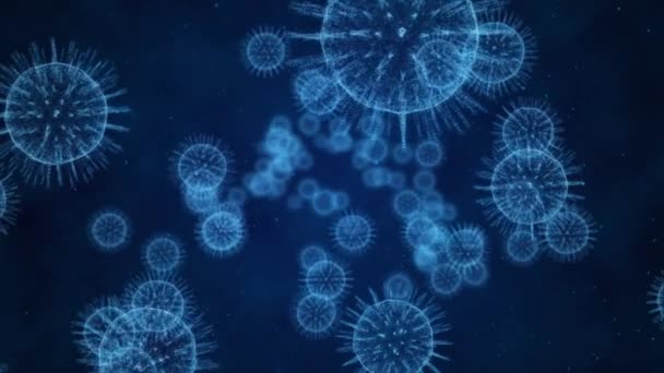 Render Virus Gripe Microorganismo Multiplicación Rápida Bacterias Infección Fondo Animación — Vídeo de stock