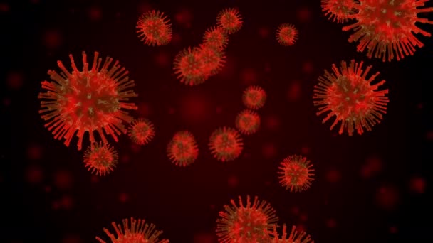 Render Coronavirus Covid Vírus Gripe Microrganismo Multiplicação Rápida Bactérias Infecção — Vídeo de Stock