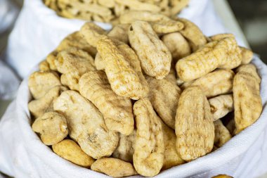 Kurutulmuş gastrodia elata kökü yakın plan.