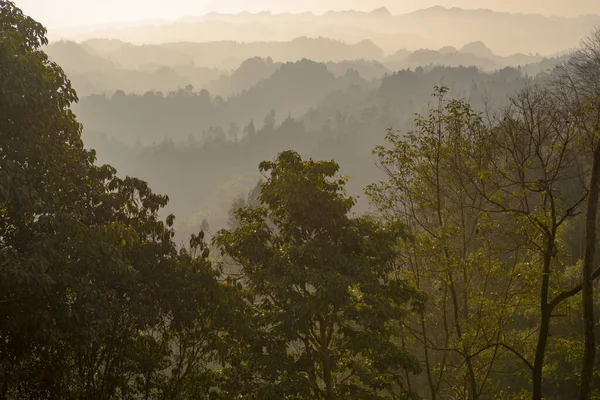 Montanhas Pairam Umas Sobre Outras Província Sichuan China — Fotografia de Stock