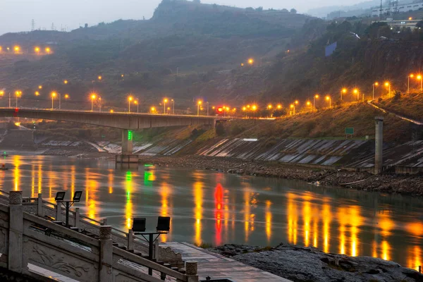 Night View Jinsha River Yunnan Province China — Stock Photo, Image