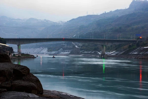 Huge Rocks Jinsha River Rainy Day — Stock Photo, Image