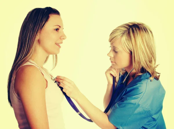 Sjuksköterska och patient — Stockfoto