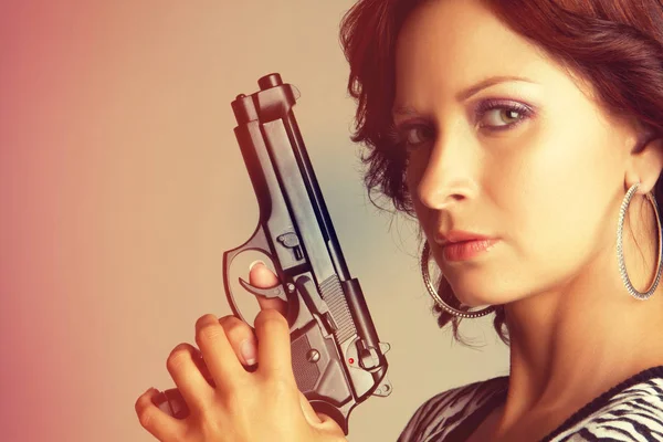 Sexy pistola donna — Foto Stock