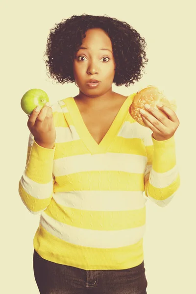 Food Choice Woman — Stock Photo, Image